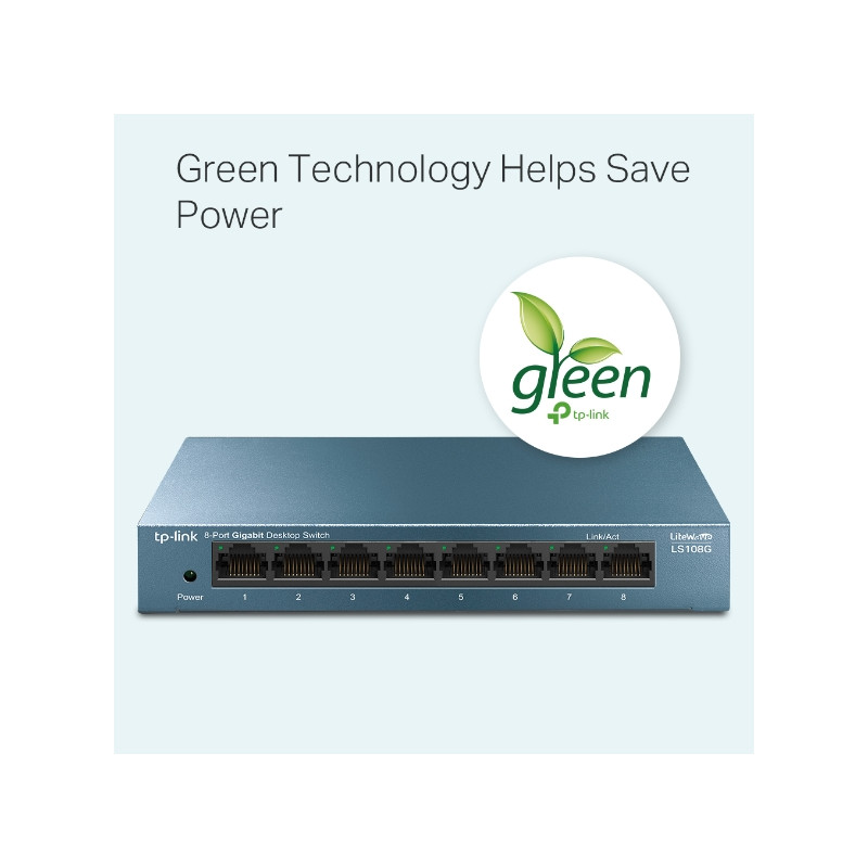 Switch Tp-link Ls1008g 8 Puertos Gigabit Rj-45 10/100/1000